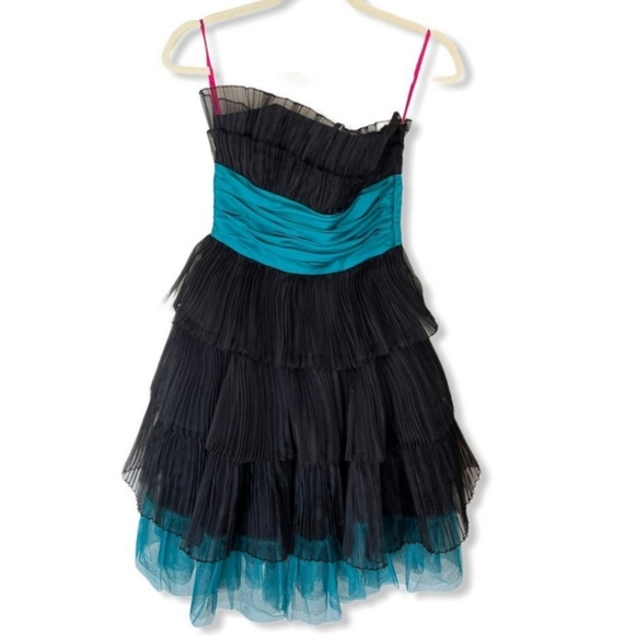 Betsey Johnson Dresses & Skirts - Betsey Johnson size 2 dress teal blue and black cocktail party dress new